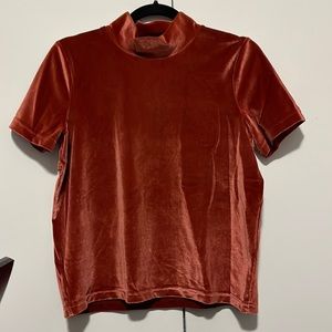 Madewell Velvet Mockneck Tee Size S